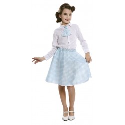 Falda azul lunares blancos pin up anos 50 infantil 3 6 anos