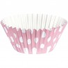 Cup cake rosa lunares blancos 25 uds