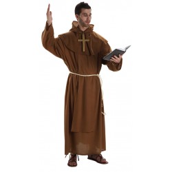 Disfraz de monje medieval marron adulto