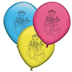 Globos princesas disney 8 uds de 23 cm