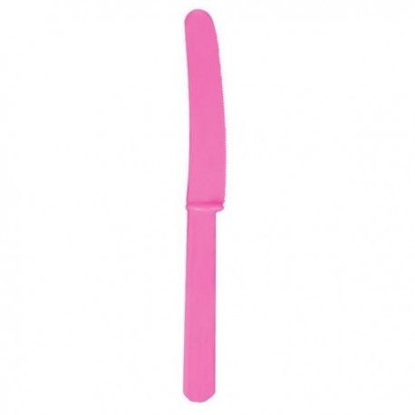 Cuchillo rosa fucsia plastico nina barato 10 unidades