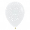 Globo transparente estrellas blancas 30 cm 10 und