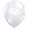 Globo transparente 65 años latex unidad