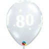 Globo transparente 80 años latex unidad