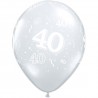 Globo transparente 40 años latex unidad