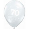 Globo transparente 70 años latex unidad