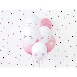 Globos unicornio pestañas 6 uds de 30 cm