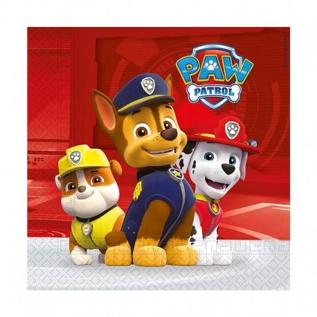 Servilletas patrulla canina rojas 20 uds