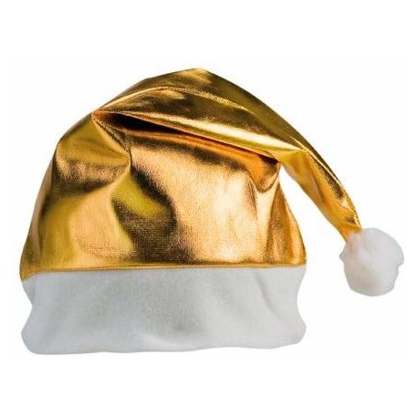 Gorro de papa noel dorado oro unidad