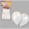 Globos blancos con luz led 4 uds 30 cm