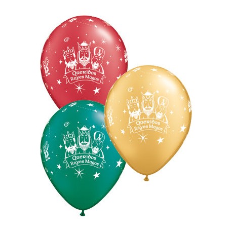 Globos Reyes Magos Qualatex 6 uds