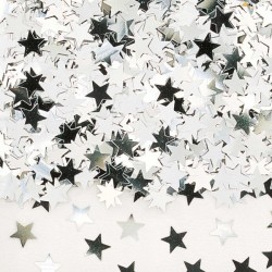 Confeti estrellas plata 14 gr para decoracion