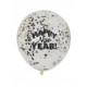 Globos cotillon año nuevo con confeti 6 uds