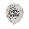 Globos cotillon año nuevo con confeti 6 uds