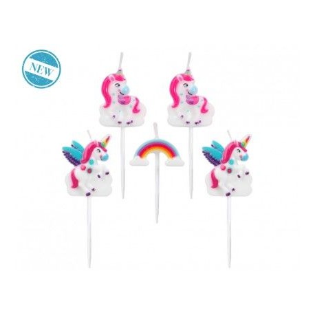 Velas de unicornio para tarta de cumpleanos 5 piezas