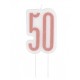 Vela rosa dorado purpurina 50 años