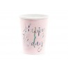 Vasos cumpleaños rosas 6 uds