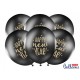 Globos feliz año nuevo 6 uds 30 cm negros