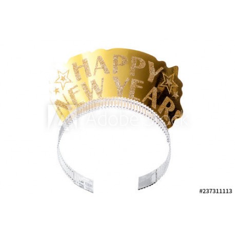 Diadema cotillon happy new year oro