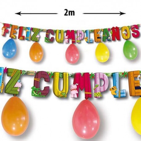 Guirnalda feliz cumpleanos animales