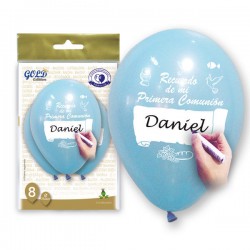 Globos para comunion personalizable 8 uds 28 cm