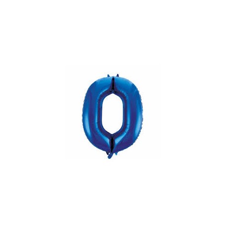 Globo numero 0 Azul 86 cm foil helio o aire