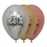 Globos feliz cumpleaños Reflex deluxe Sempertex 12 uds 30 cm