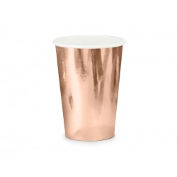 Vasos rosa dorado 6 uds