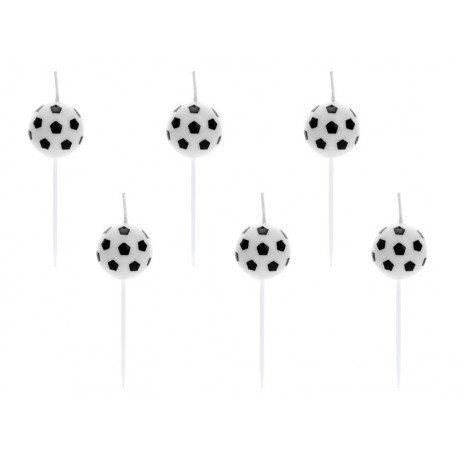 Velas cumpleanos balones de futbol 6 uds