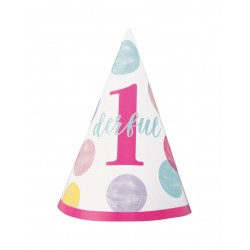 Gorros carton primer cumpleñaos 8 uds