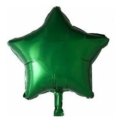 Globo estrella color verde 46 cm helio o aire