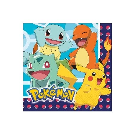 Servilletas cumpleanos Pokemon 16 uds 33 cm