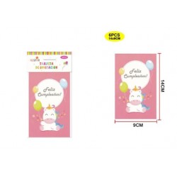 Invitaciones de cumpleaños unicornio 6 uds