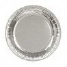 Platos carton plateados 6 uds 23 cm