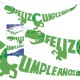 Guirnalda feliz cumpleanos dinosaurio 45 mt