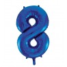 Globo numero 8 Azul de foil para helio o aire