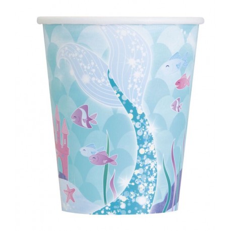 Vasos para fiesta Sirenas 8 uds