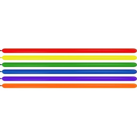 Globos globoflexia de 150x5 cm 100 uds 360 colores surtidos cristal sempertex