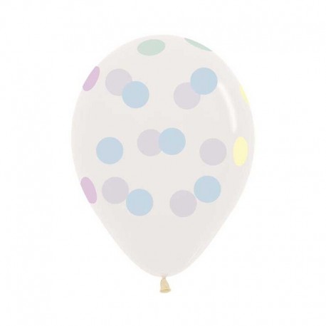 Globos cristal puntos pastel 12 uds 30 cm Sempertex