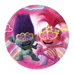 Platos cumpleanos Trolls 2 8 uds 23 cm