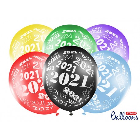 Globos 2021 cotillon fin de ano 6 uds 30 cm