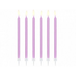 Velas cumpleanos lila largas 125 cm