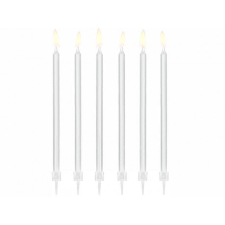 Velas cumpleanos blancas largas 125 cm