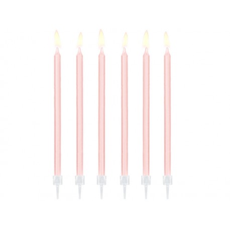 Velas cumpleanos rosas largas 125 cm