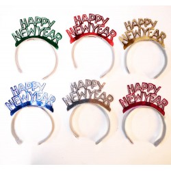 Tiara cotillon multicolor happy new year 10 unidades