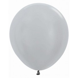 Globo R18 plata Sempertex 45 cm 6 uds