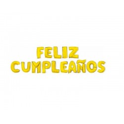 Feliz cumpleaños en globos dorados de 40 cm