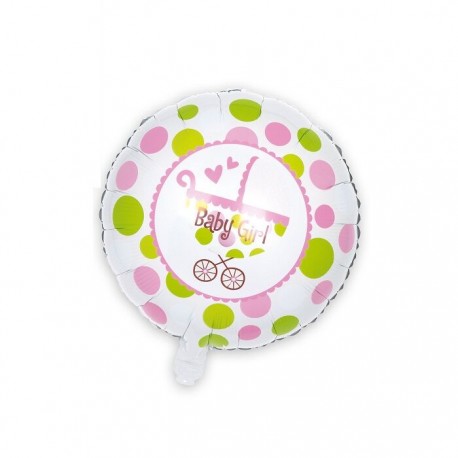 Globo carrito bebe rosa 45 cm