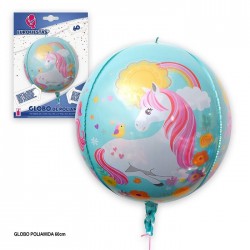 Globo redondo 4D unicornio 60 cm