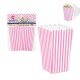 Caja de palomitas rayas rosas y blancas 3 uds